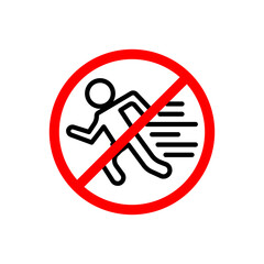 No running sign vector icon design. modern flat and line design
