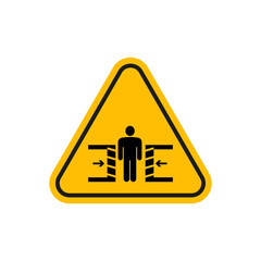 Risk of crushing warning signs vector icon design. modern flat and line design
