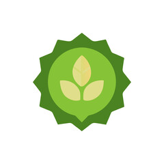 Eco-Friendly Sustainability Badge on Transparent Background