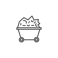 Trolley with coal icons vector icon design. modern flat and line design