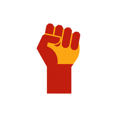 Empowerment Raised Fist Symbol on Transparent Background
