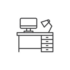 Workplace icons vector icon design. modern flat and line design