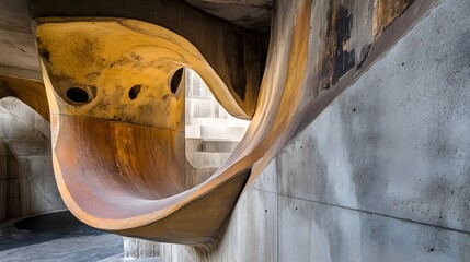 Abstract Concrete Architecture Golden Curves Modern Building Design