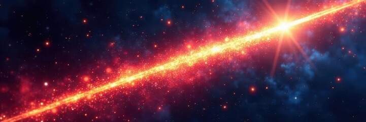 Naklejka premium Fiery meteor trail, cosmic dust against white , bright, solitary, cosmic dust