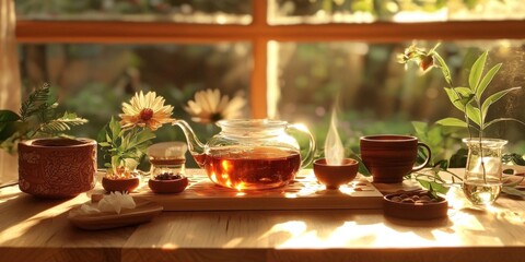 Fototapeta premium Discovering the peaceful benefits of natural health treatments and relaxation.