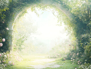 Enchanting Rose Garden Archway Magical Summer Pathway