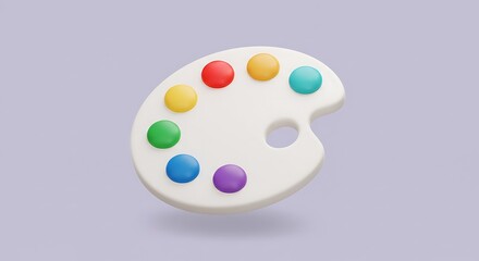 Paint Palette with Colorful Paints