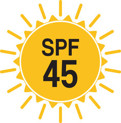 SPF 45. Sun Protection Factor (SPF) for Skincare Product