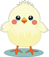 Cartoon Baby Chicken Vector Animal Chibi Mascot