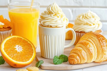 Morning pastries and juice
