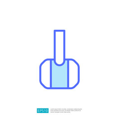 Obraz premium Simple Icon of a Shovel Tool Representing Farming and Agriculture in a Minimalist Line Drawing Style