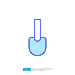 Icon of a Shovel Used for Gardening and Farming Activities in a Minimalist Style