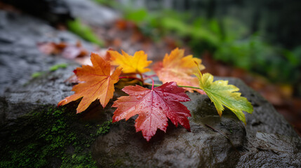 Raindrops on Autumn Foliage Natural Texture