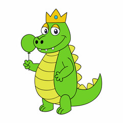 cartoon crocodile vector silhouette illustration isolated on white background
