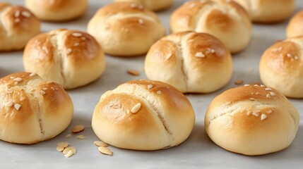 Golden Brown Crusty Bread Rolls, Baked Goods, Food Photography