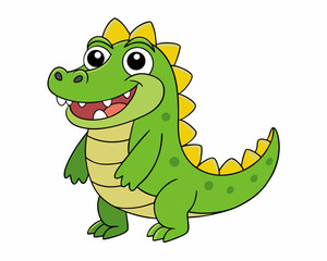 cartoon crocodile vector silhouette illustration isolated on white background