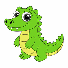 cartoon crocodile vector silhouette illustration isolated on white background