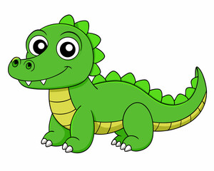 cartoon crocodile vector silhouette illustration isolated on white background