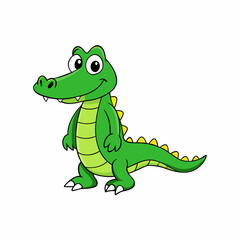 cartoon crocodile vector silhouette illustration isolated on white background