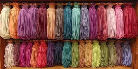  Colorful Threads in Neatly Organized Spools