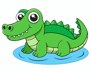 cartoon crocodile vector silhouette illustration isolated on white background