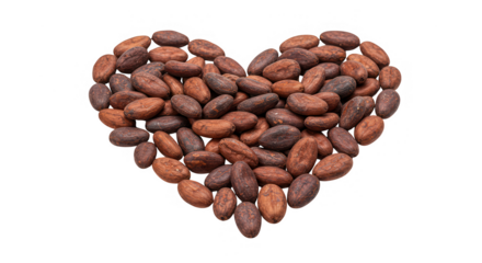 caroço de cacau em formato de coração