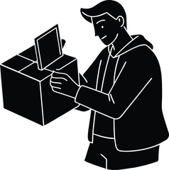 YouTuber Unboxing Silhouette