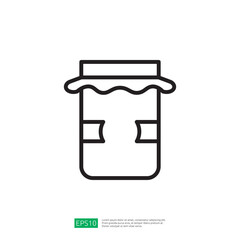 Minimalist Icon of a Homemade Jar with Lid Symbolizing Organic Farming and Sustainable Food Preservation Techniques