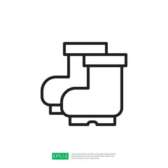 Simple Icon of Rubber Boots for Farming and Gardening Activities in Agriculture