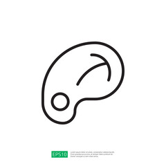 Simple Line Icon Depicting Agricultural Bean Crop in Minimalist Design Symbolizing Farming and Cultivation Practices