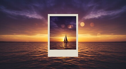 sunset over the sea Color-rich eye catching background wallpaper with scenic sunrise and sunset tones, ideal for photo backdrops, travel visuals, and artistic inspiration scenes
