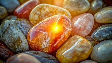 Luminous Gemstones Collection Polished Stones Natural Light