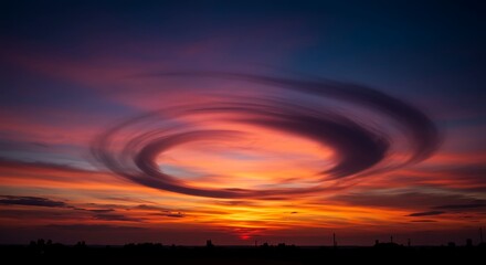 sunset in the sky Eye catching sunset sunrise theme photo background wallpaper with dramatic sky, vibrant orange clouds, and glowing horizon for nature landscape scenes and inspirational design 