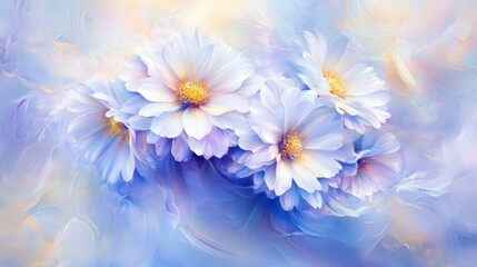 Fototapeta premium Delicate pastel blossoms in soft light.