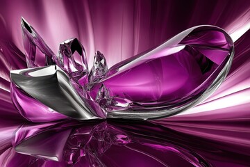 Abstract purple and silver crystal shards