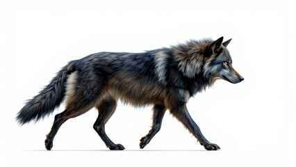 Fototapeta premium Dire Wolf Side Profile - The carnivorous Dire Wolf lived in North and South America during the Pleistocene Period.