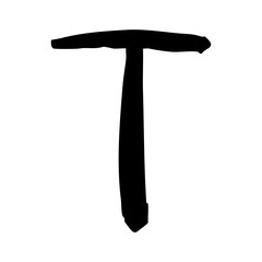 手描きのアルファベットのTの文字イラスト