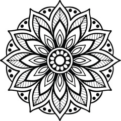  Abstract Floral Ornament with Mandala and Nature-Inspired Design
