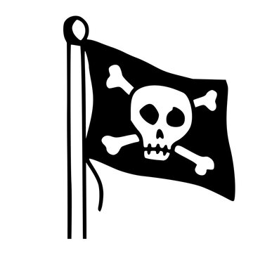 recommend clip art: waving pirate flag vector illustration