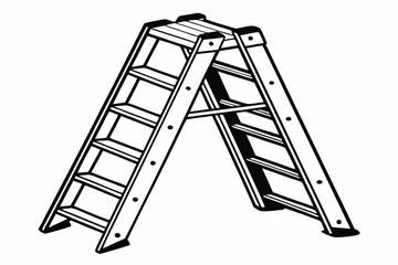 heavy duty step ladder  silhouette vector 