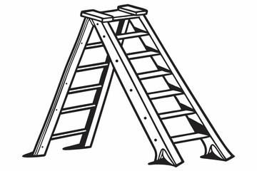 heavy duty step ladder  silhouette vector 