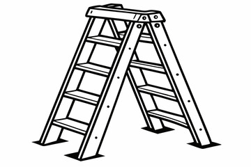 heavy duty step ladder  silhouette vector 