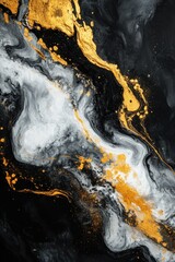 A fluid artistic display of gold and marble textures
