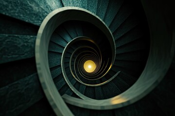 Spiral Staircase Leading to Light