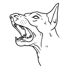 fierce dog head drawing