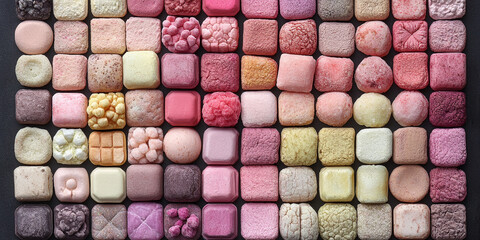  Colorful Assortment of Square Candies and Sweets