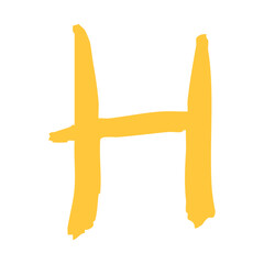 Fototapeta premium 手描きのアルファベットのHの文字イラスト