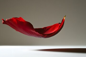 Red Flower Petal Floating Airy Minimalist Photography
