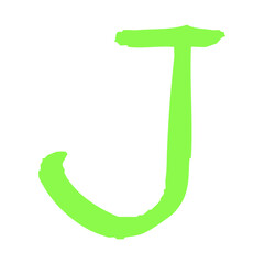 手描きのアルファベットのJの文字イラスト
