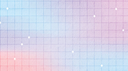 Trendy gradient pastel background with a clean grid overlay and twinkling stars. Combines modern digital aesthetics with soft textures, suitable for planners, digital stickers, or Y2K designs